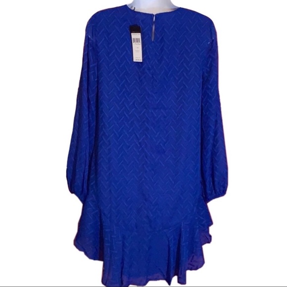 BCBGMaxAzria Blue Sapphire Ruffle Mini Dress Small $248 - Picture 2 of 8